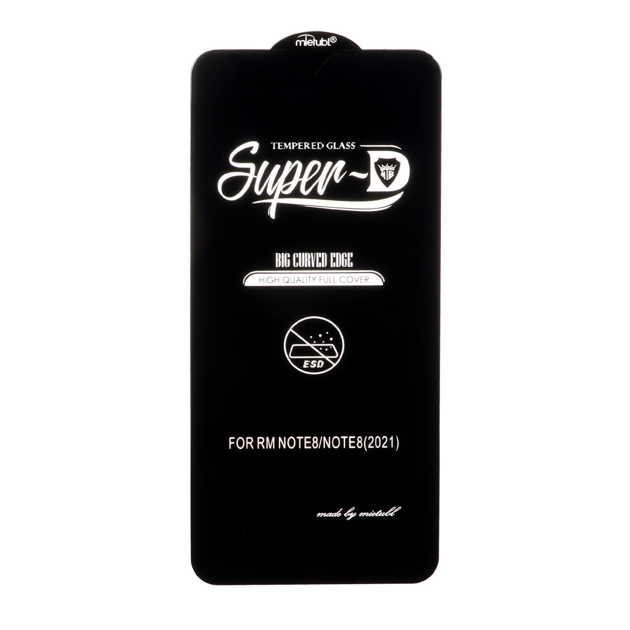محافظ صفحه نمایش شیشه ای Xiaomi Redmi Note 8 / Redmi 8 / Redmi 8a - Full Cover Super D Mietubl - ESD - مشکی (بدون پک) - NTC ORG